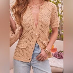 Vici Women's Knit Cardigan in Beige